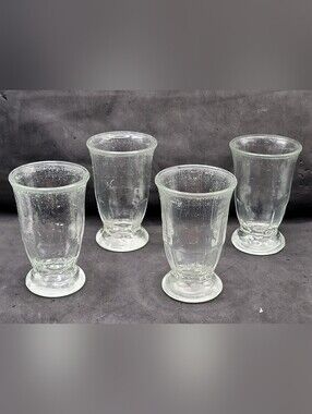 Vintage Set Of 4 Sau Sea Shrimp Cocktail Nautical Themed Glasses 4" Clear